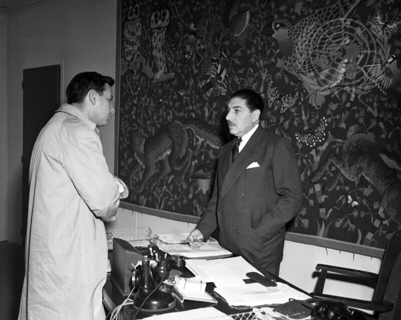 President of U.N. Sixth General Assembly in His Office