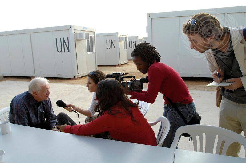 News Reporters Interview Former US President