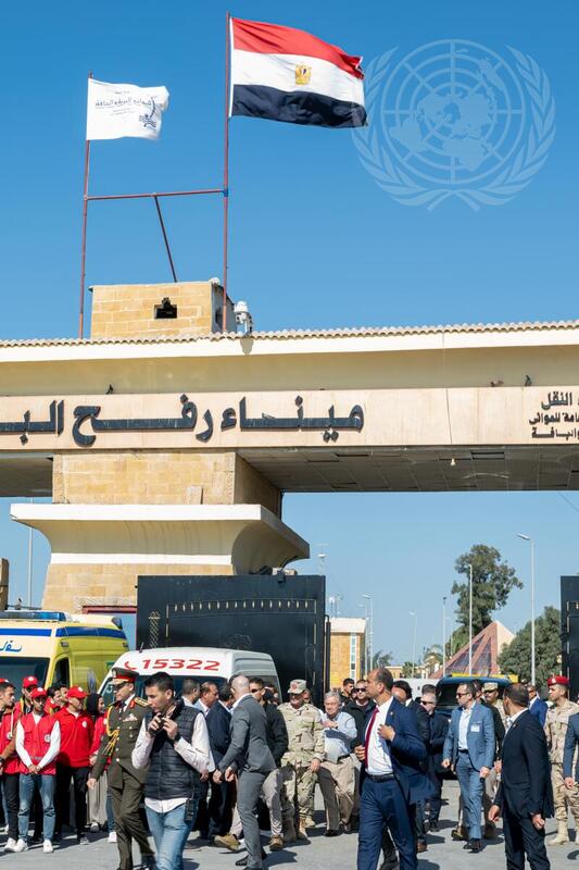 Secretary-General Briefs Press at Rafah Border Crossing | UN Photo