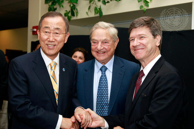 Secretary-General Meets Open Society Founder at Millennium Villages Event