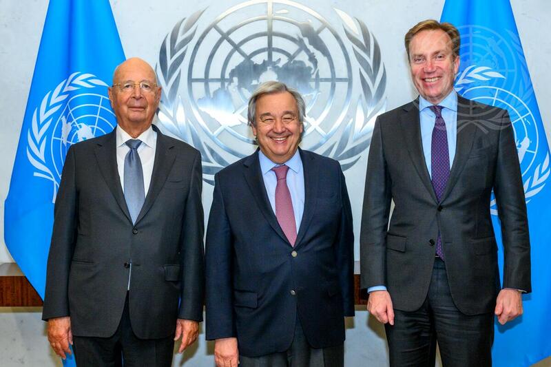 Secretary-General Meets with Executive Chairman and President of World Economic Forum
