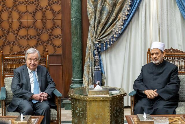 Secretary-General Meets Grand Imam of Al-Azhar