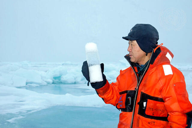 Secretary-General Visits Polar Ice Rim to Highlight Climate Change