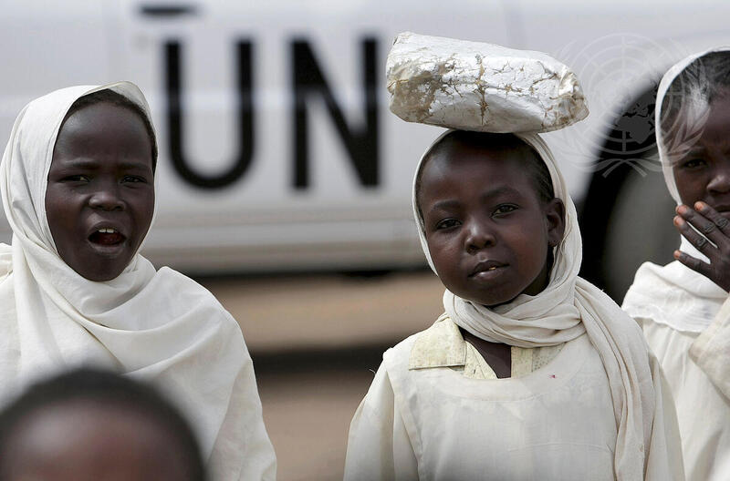 Young Girls Return from School in North Darfur