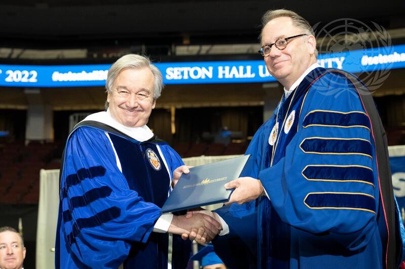 Secretary-General Receives Honorary Degree from Seton Hall University