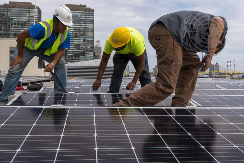 Solar Panels Installed on Roof of UN Headquarters
