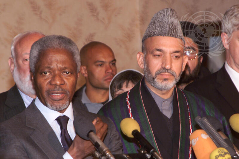Secretary-General Holds Press Conference with Chairman of the Interm Administration in Afghanistan