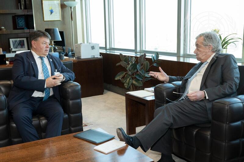 Secretary-General Meets with Secretary-General of World Meteorological Organization