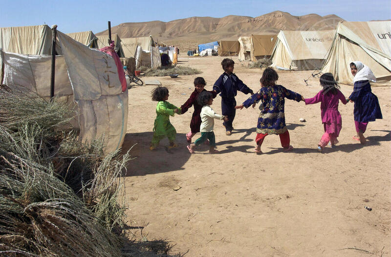 Children Play at Sosmaqala IDP Camp in Afghanistan