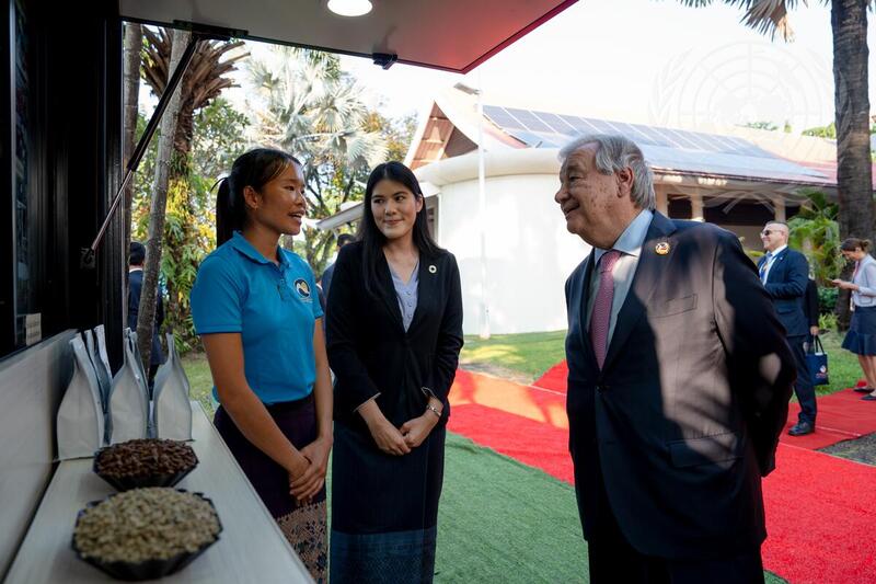 Secretary-General Visits Coffee Farmer in Laos