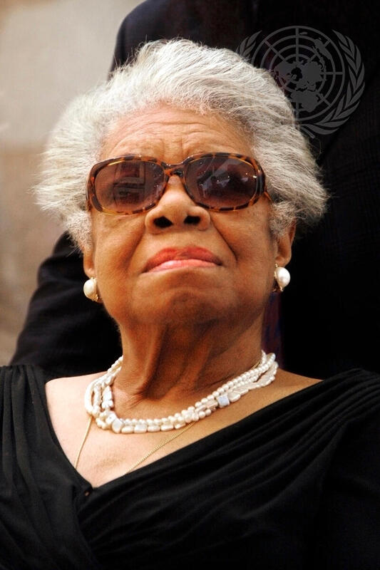 Poet Maya Angelou Visits "African Continuum" Exhibit at UN Headquarters