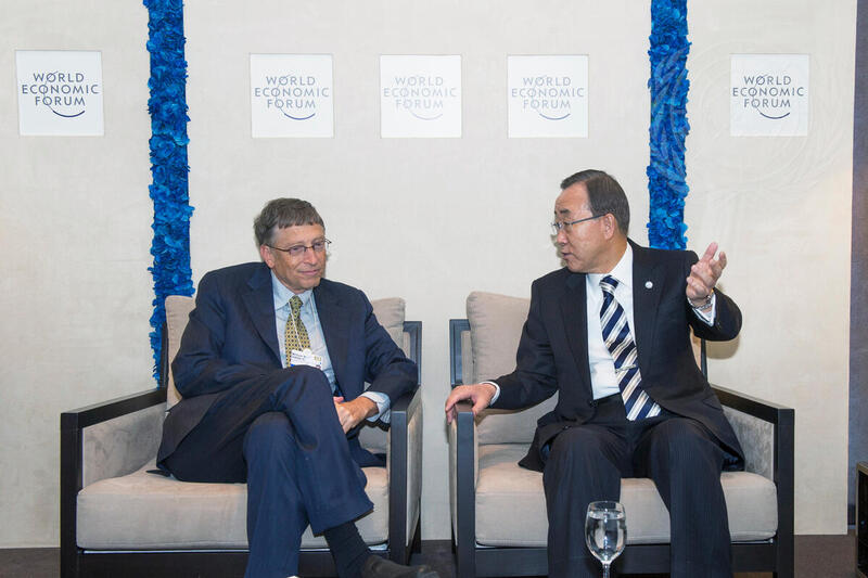 Secretary-General Meets Founder and Head of Gates Foundation