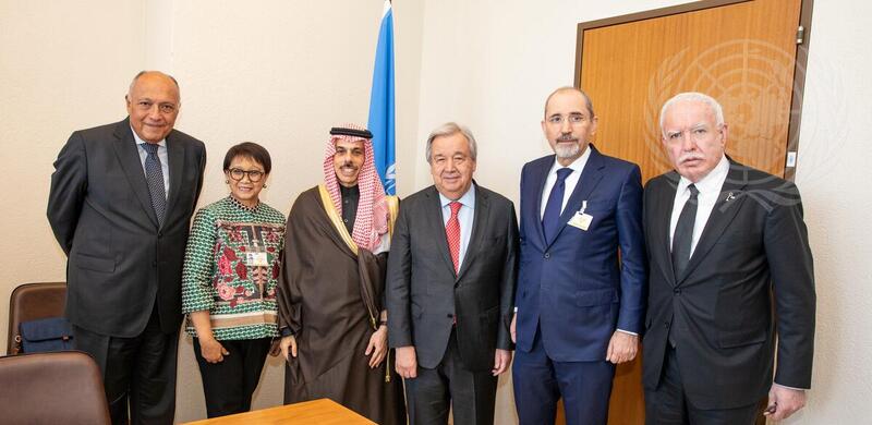 Secretary-General Meets with Foreign Ministers of Egypt, Indonesia, Saudi Arabia, Jordan, State of Palestine