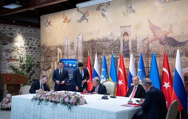 Secretary-General at Signing Ceremony Black Sea Grain Initiative in Türkiye