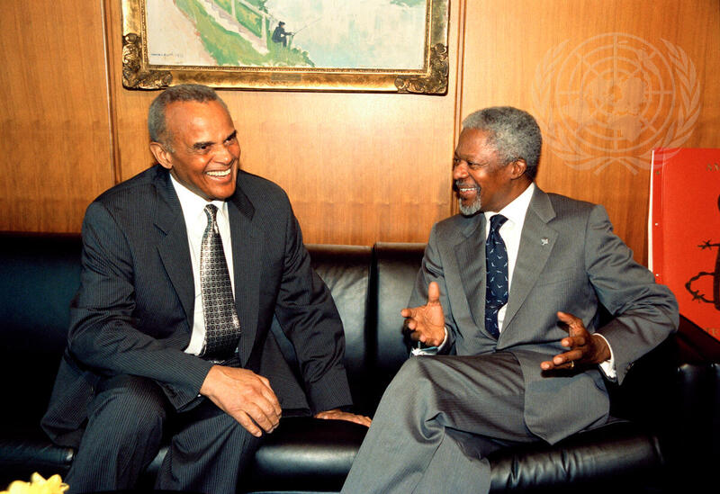Secretary-General Meets with Harry Belafonte, Goodwill Ambassador of United Nations Children's Fund