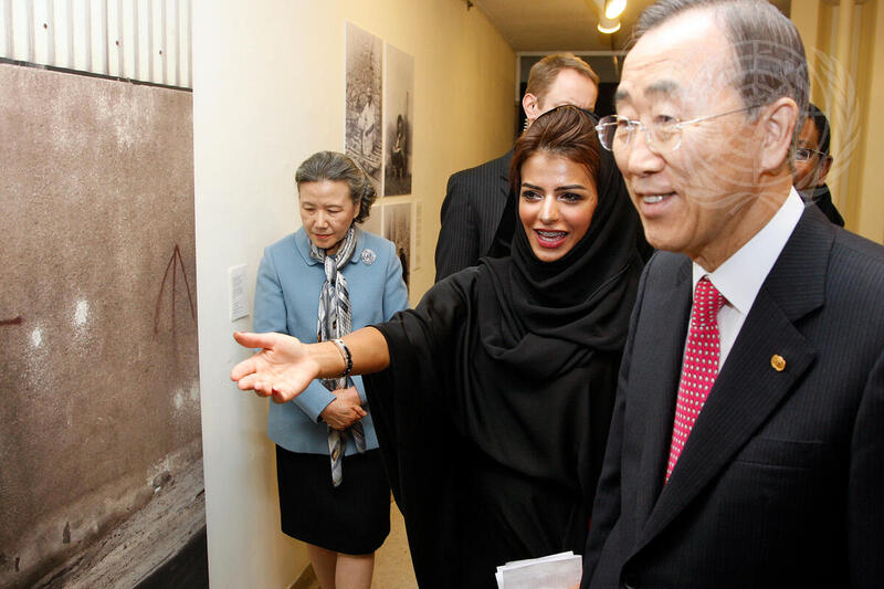 Secretary-General Tours "Reflective Mirror" Exhibit at UN Headquarters