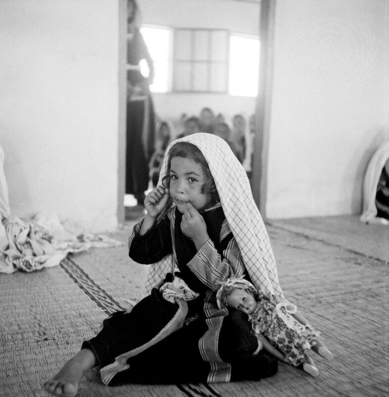 Young Arab Refugee Learning Embroidery