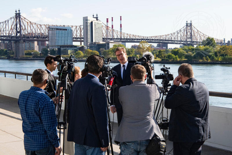 President of Serbia Briefs Press during First Day of 74th General Assembly Debate