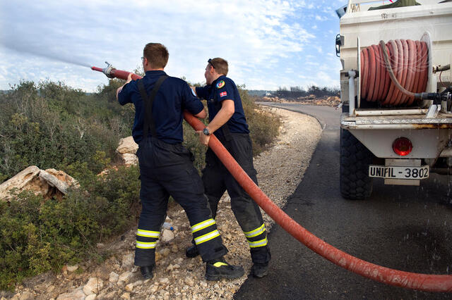 UN Fire Brigade at Work in Lebanon
