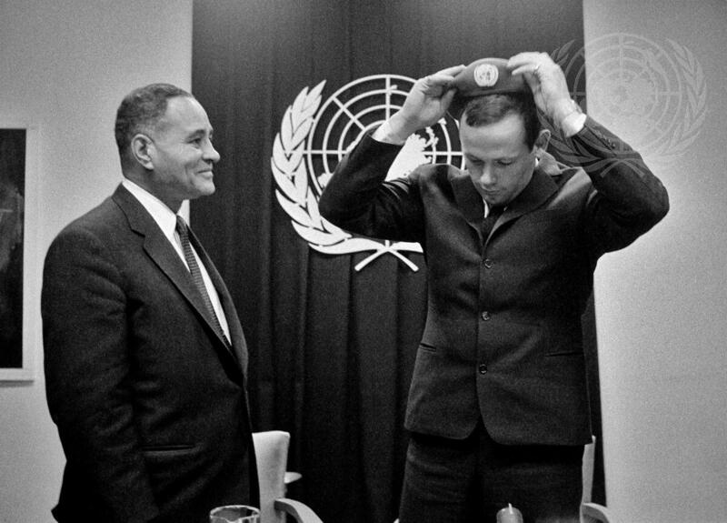 Ingemar Johansson Holds Press Conference at UN Headquarters