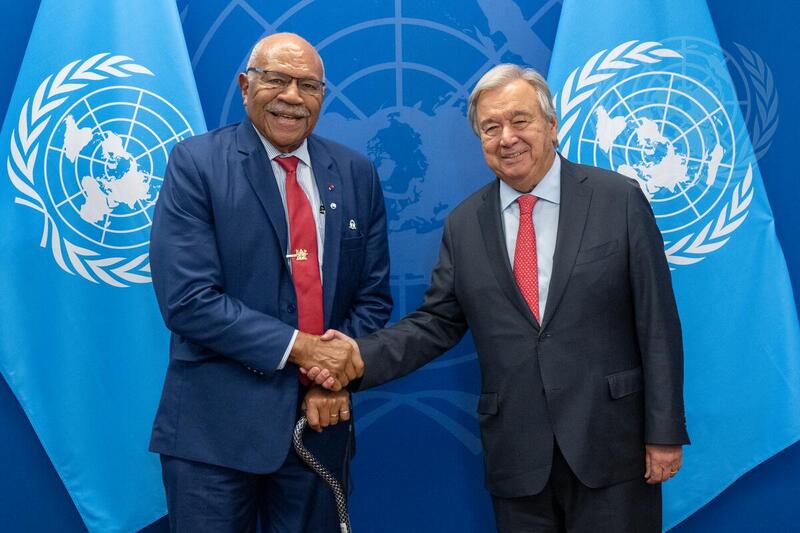 Secretary-General Meets with Prime Minister of Fiji