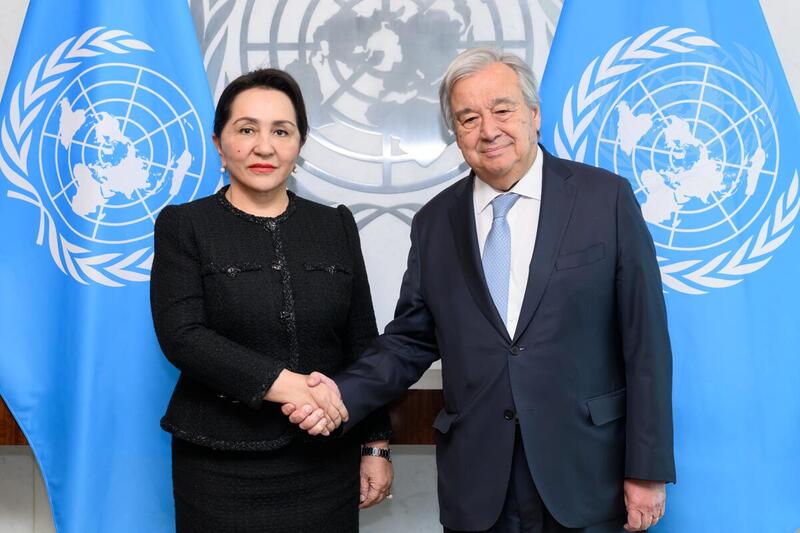 Secretary-General Meets with Chairperson of Senate of Uzbekistan