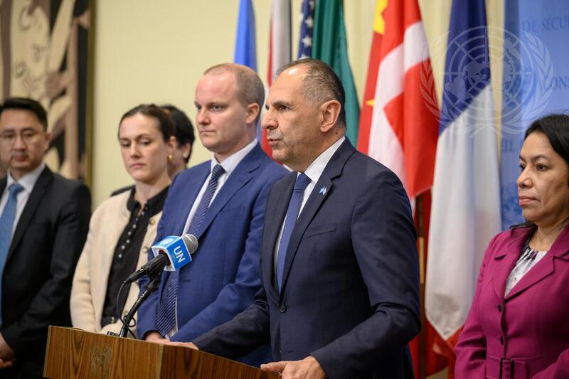 President of Security Council Briefs Press on Climate, Peace and Security and Protection of Civilians