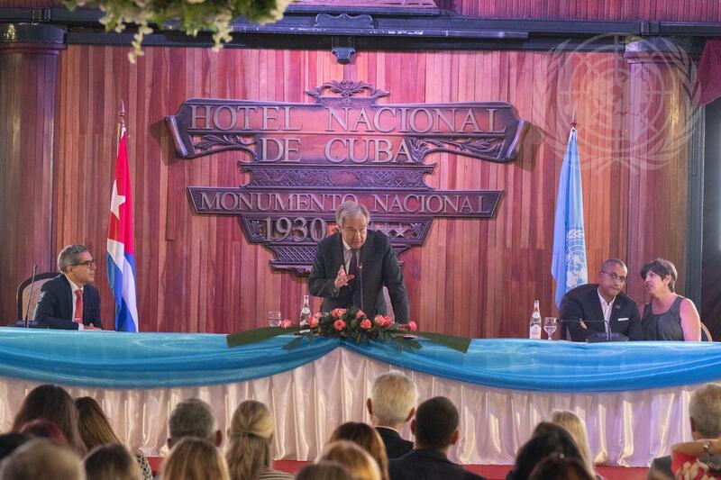 Secretary-General Meets UN Staff in Cuba