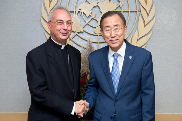 Secretary-General Meets Secretary for States Relations of Holy See