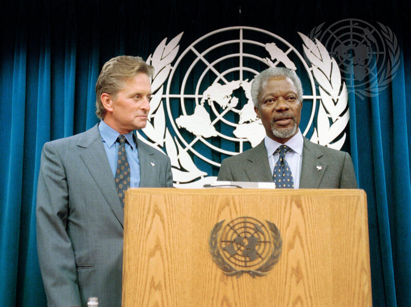 Secretary-General Introduces Actor Michael Douglas at Press Conference