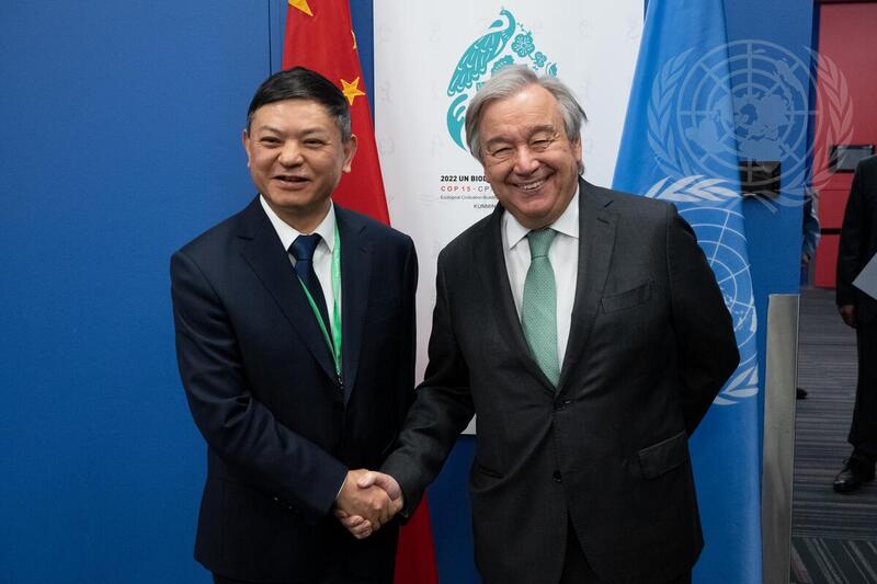 Secretary-General Meets with President of UN Biodiversity Conference in Montreal