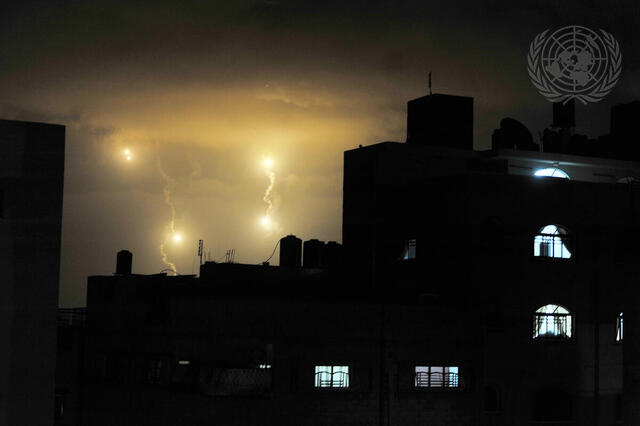 Gaza City Night Sky during Hostilities