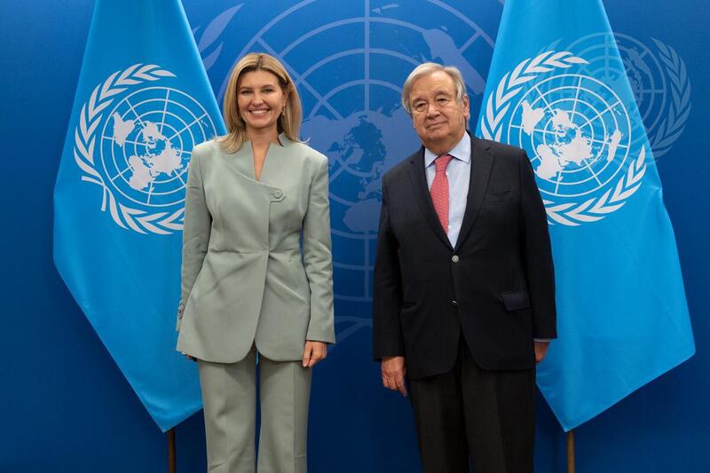 Secretary-General Meets with First Lady of Ukraine