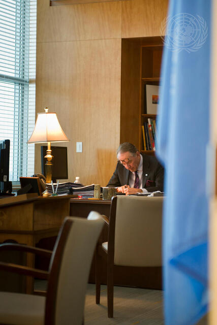 Deputy Secretary-General at Work at His desk