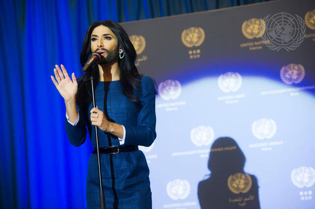 Conchita Wurst Speaks at United Nations Office in Vienna