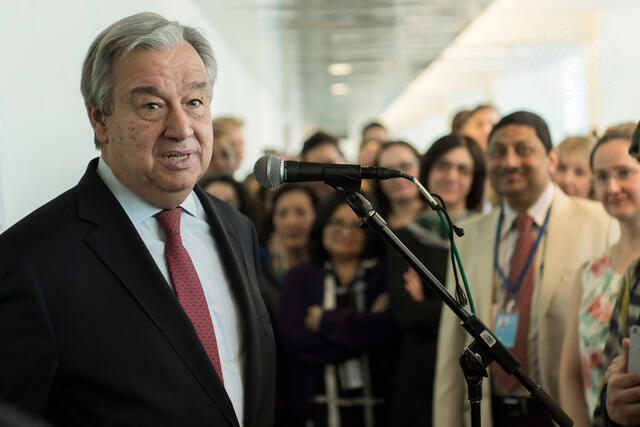 Secretary-General Visits with Staff at UNHQ