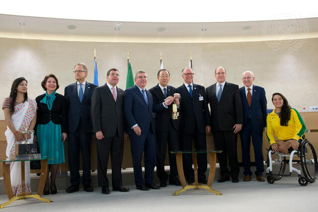UN Receives Olympic Cup Award at Olympic Flame Ceremony, Geneva