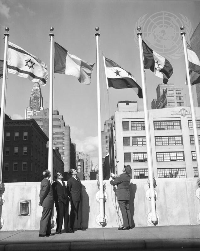 Flags of Syria Raised at United Nations Headquarters