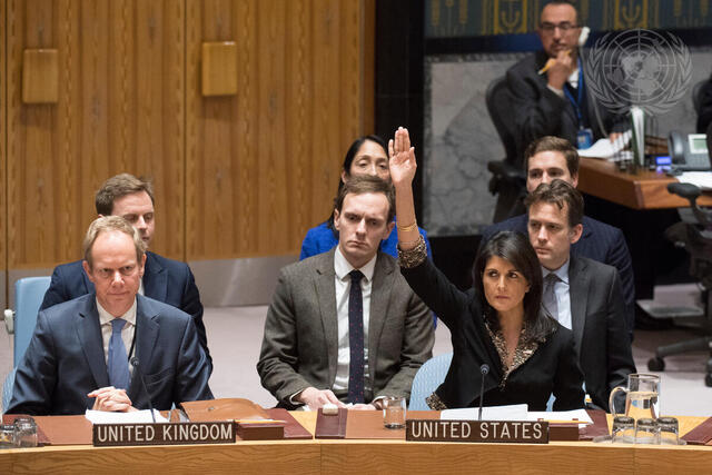 Security Council Draft Resolution on Jerusalem Vetoed