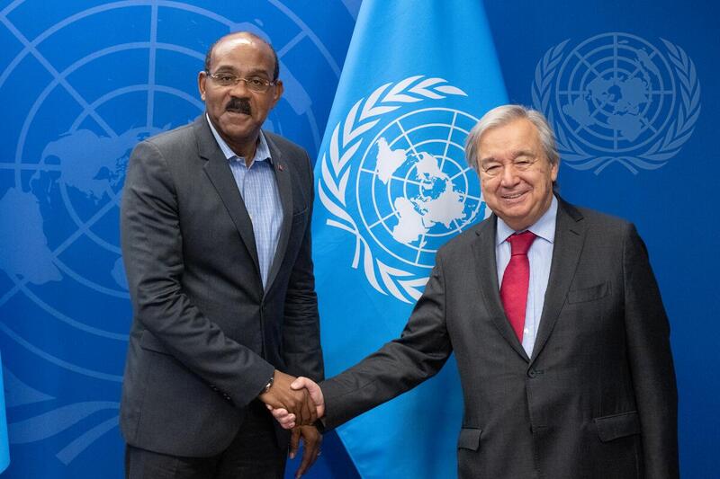 Secretary-General Meets with Prime Minister of Antigua and Barbuda