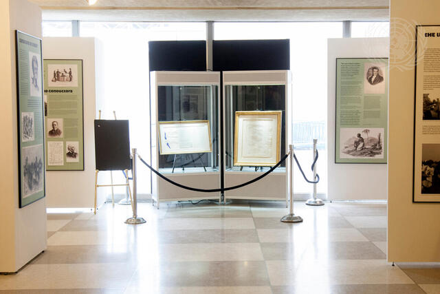 Original Signed Copy of Emancipation Proclamation at UNHQ for Slavery Exhibit