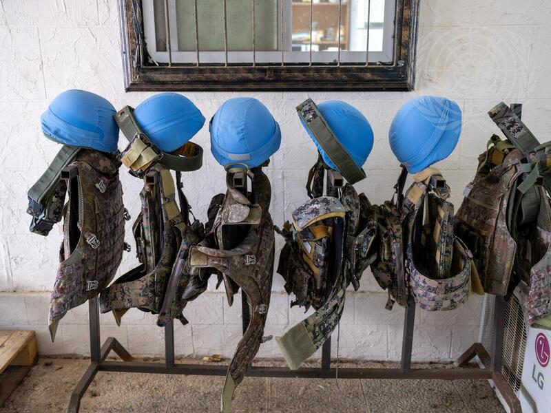 Blue Helmets Serving with United Nations Interim Force In Lebanon