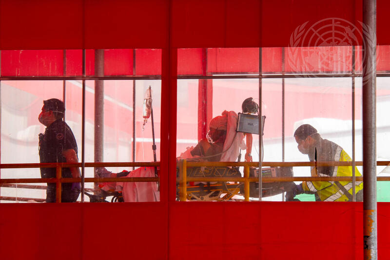 Scene at Elmhurst Hospital in Queens during COVID-19