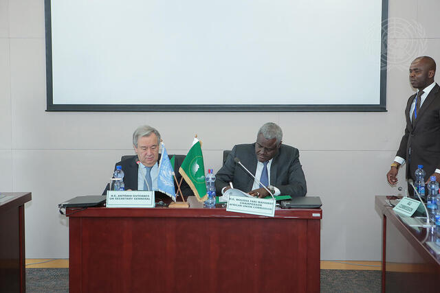 Secretary-General and AU Commission Chairperson Sign Framework for Implementation of Agendas on Africa and Sustainable Development