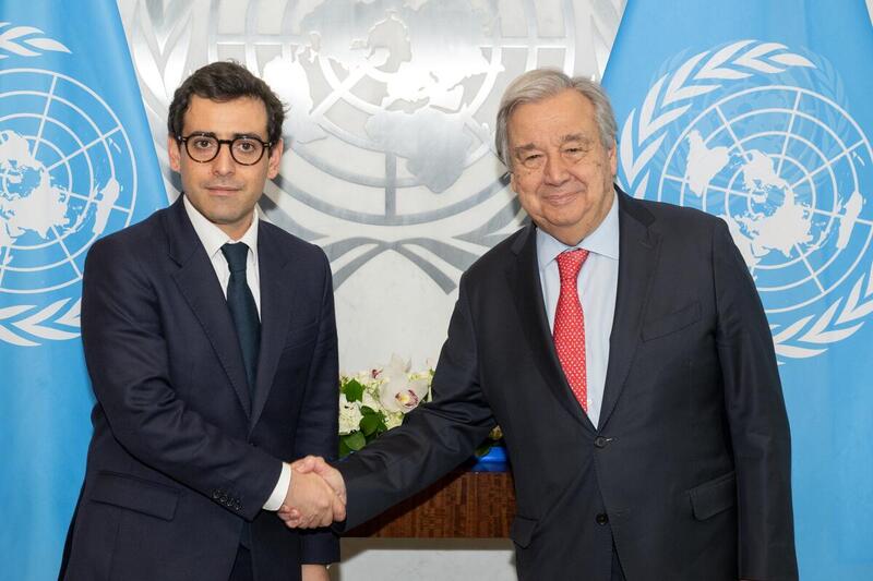 Secretary-General Meets with Foreign Minister of France