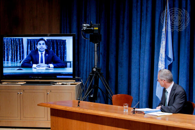UN Envoy on Youth Briefs Media by Videolink from Senegal