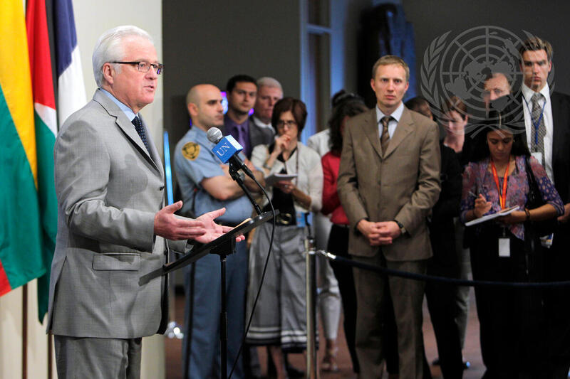 Russian Representative Briefs Press Following Security Council Meeting on Ukraine