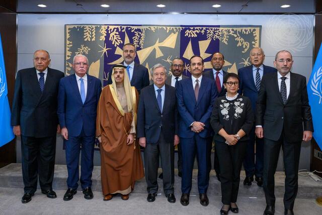 Secretary-General Meets with Members of Ministerial Committee Assigned by Joint Arab-Islamic Extraordinary Summit