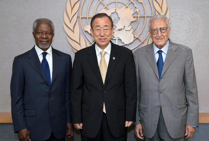 Secretary-General Meets Kofi Annan and Lakhdar Brahimi