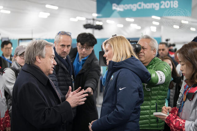 Secretary-General Visits PyeongChang Olympic Village
